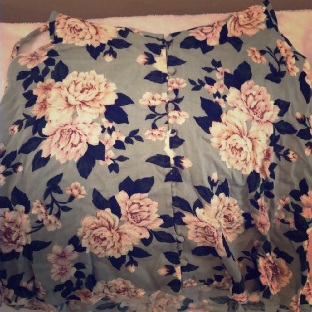 American Eagle green floral cami top size small